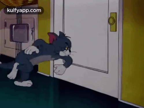 Tom And Jerry Next To Door GIF