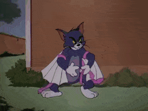 Tom And Jerry Pink Cape Flying Fail GIF