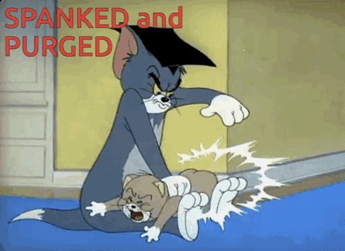 Tom And Jerry Spanked And Purged GIF
