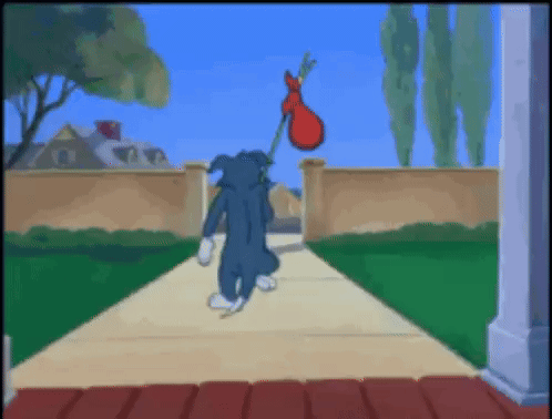 Tom and Jerry Walking With Red Balloon