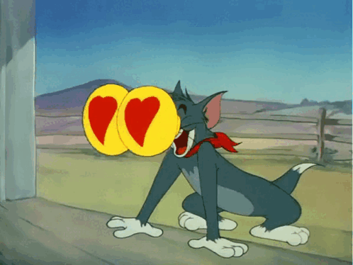 Tom and Jerry with Hearts on Face