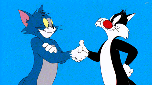 Tom and Sylvester Shaking Hands