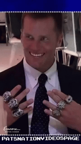 Tom Brady Flexing Patriot Championship Rings GIF