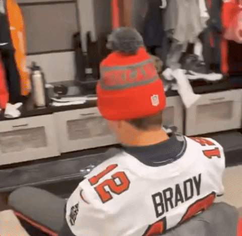 Tom Brady Head Shake Beanie GIF