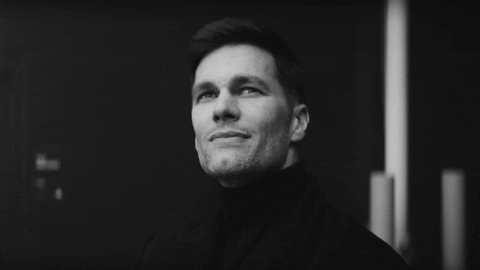 Tom Brady Monochrome Eyes Closed GIF