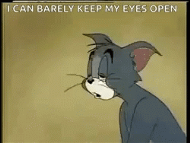 Tom Cat Barely Keep Eyes Open GIF