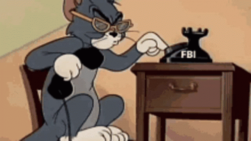 Tom Cat Dialing On Rotary Dial Phone GIF