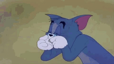 Tom Cat Opening Eyelids With Matchsticks GIF