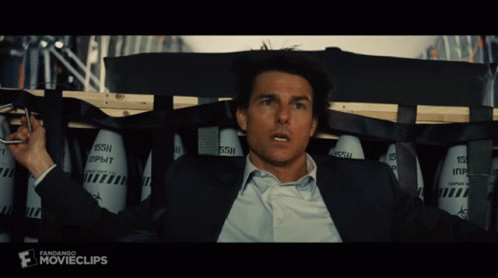 Nervous Tom Cruise Shaking Head Mission Impossible GIF