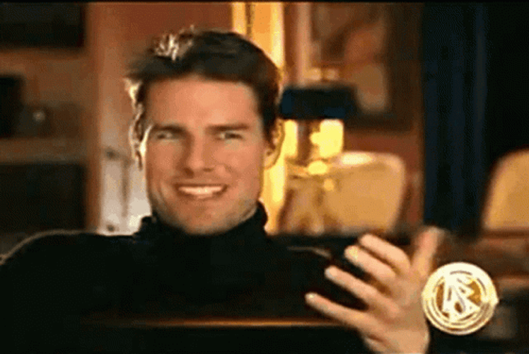 Tom Cruise Cracking Up Interview GIF
