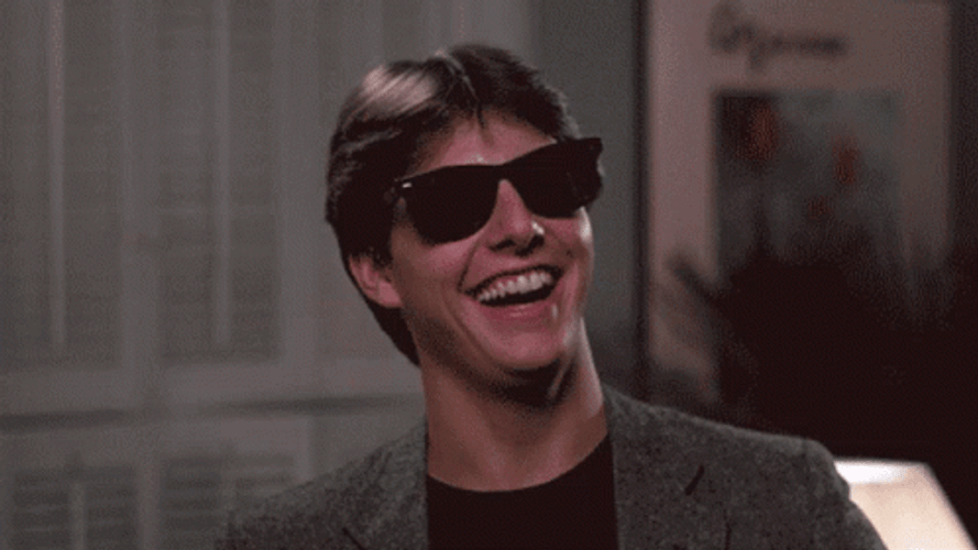 Tom Cruise Dark Shades Laughing GIF