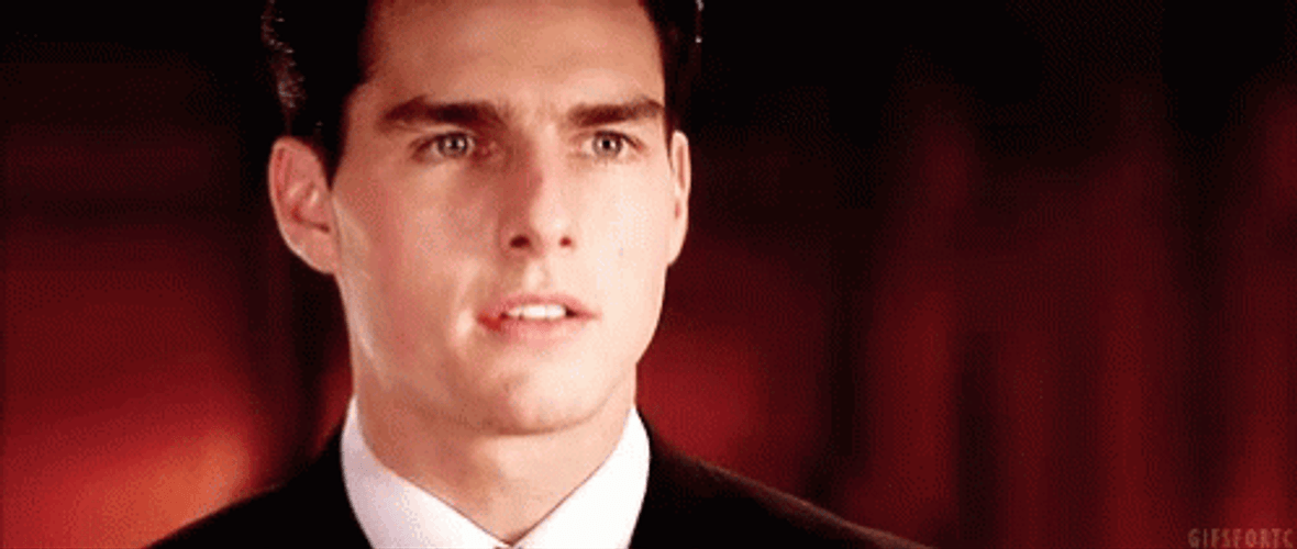 Tom Cruise Fierce Eyes Looking Around GIF