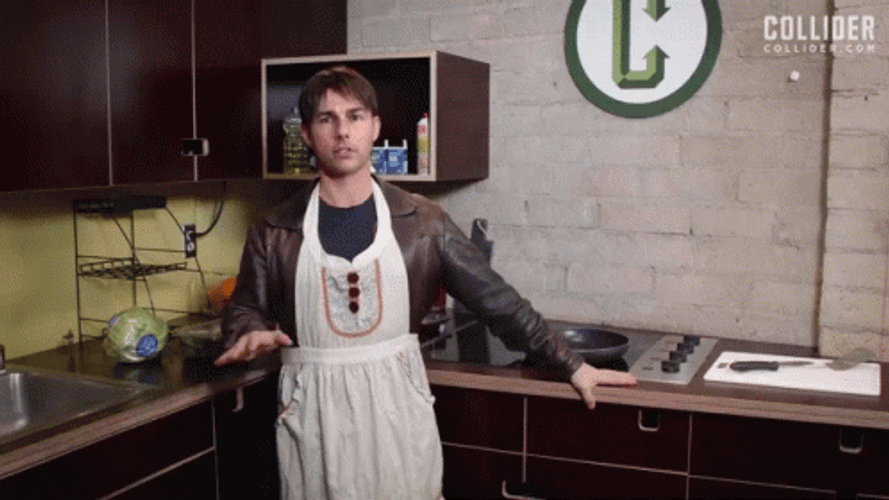 Tom Cruise Wearing Apron Leather Jacket GIF