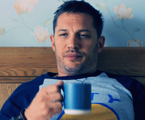 Tom Hardy Drinking Coffee GIF