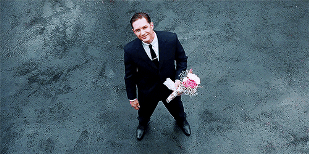 Tom Hardy Holding Tumblr Flower Bouquet GIF