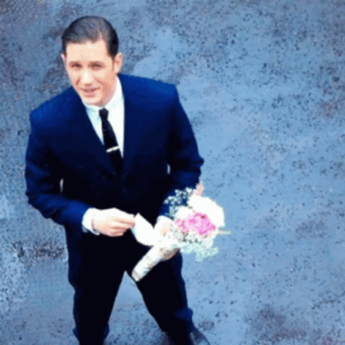 Tom Hardy With Flowers GIF