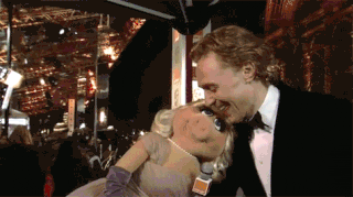 Tom Hiddleston Kisses Miss Piggy GIF