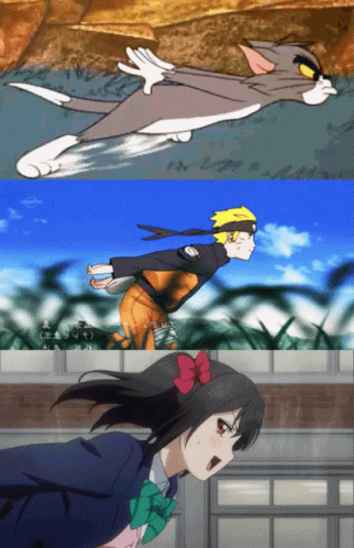 Tom Naruto Anime Running Meme GIF