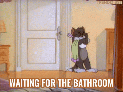 Tom Waiting For The Bathroom GIF