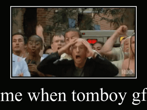 Tomboy Girlfriend Crowd Cheering Meme GIF