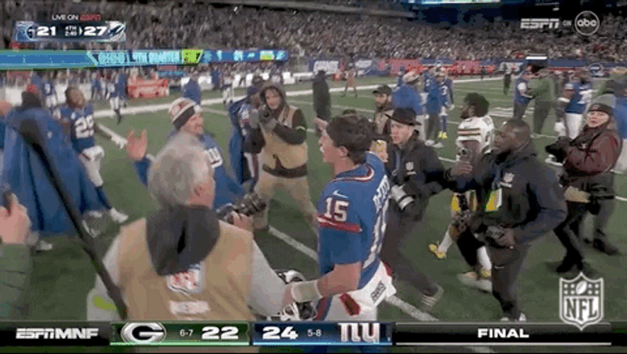 Tommy Devito Embracing New York Giants Coach GIF