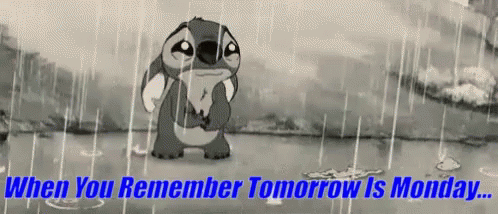 Tomorrow Is Monday Crying In The Rain Stitch GIF