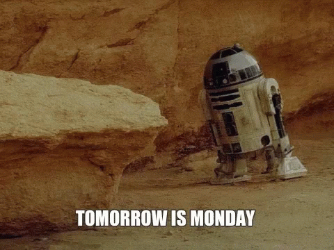 Tomorrow Is Monday Falling R2d2 Star Wars GIF