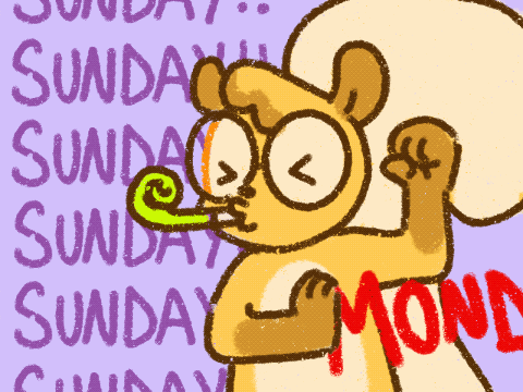Tomorrow Is Monday Happy Bunny Party Horn GIF