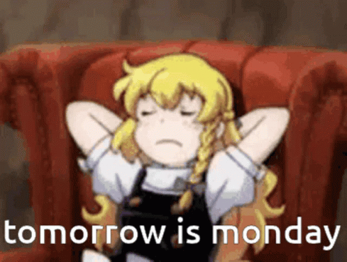 Tomorrow Is Monday Marisa Kirisame Touhou Project GIF
