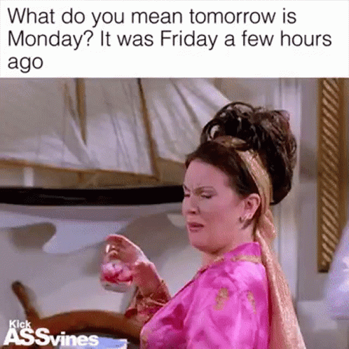 Tomorrow Is Monday Megan Mullally GIF