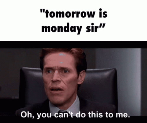 Tomorrow Is Monday Surprised Willem Dafoe GIF