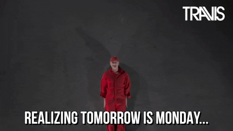 Tomorrow Is Monday Terrified Reaction GIF