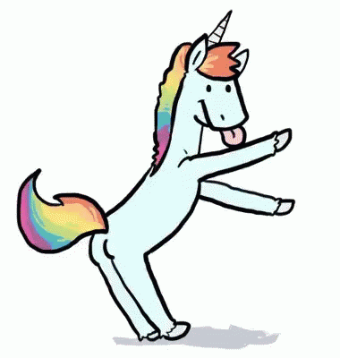 Tongue Out Cute Unicorn Funny Dancing GIF