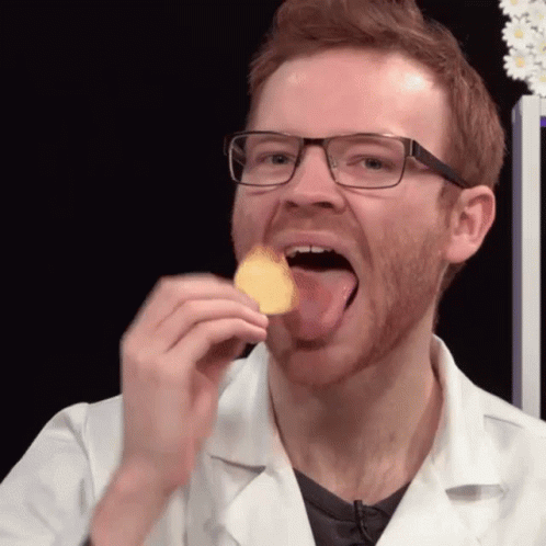 Tongue Out Eating Chip Meme GIF