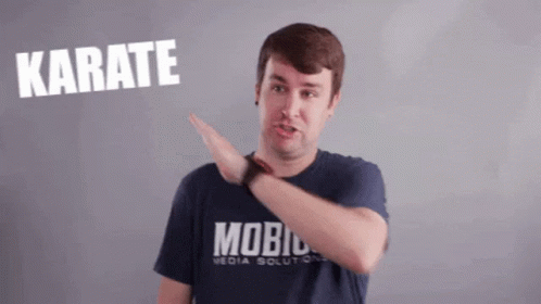 Tony Does Ads Karate Chop On GIF
