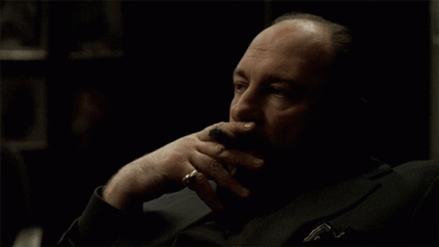 Tony Soprano Smoking Cigarette GIF