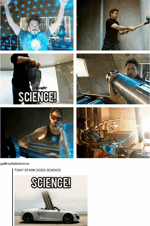 Tony Stark In Love With Science GIF