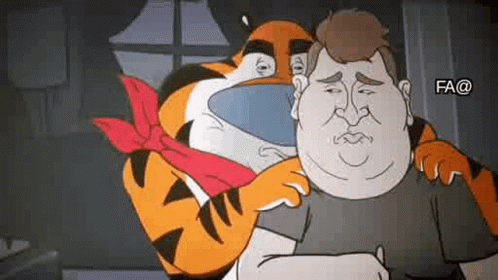 Tony the Tiger Holding a Man