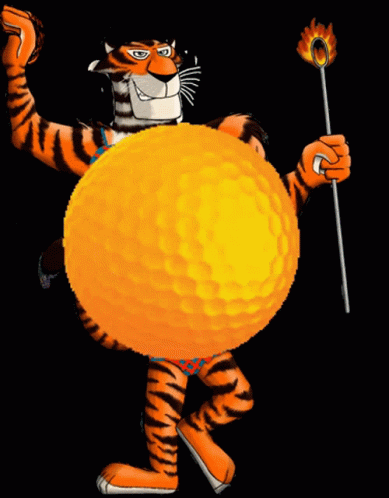 Tony the Tiger Holding Torch and Orange Ball