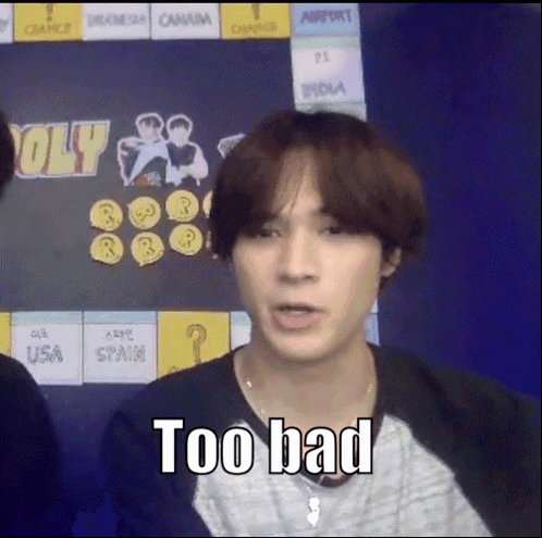 Too Bad Man Makes Face GIF