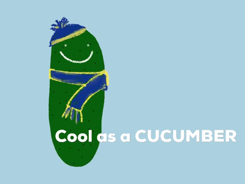 Too Cool Cartoon Cucumber GIF