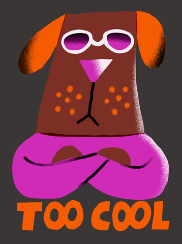 Too Cool Cartoon Dog Lounging GIF