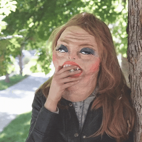 Too Cool Funny Smoking Mask GIF