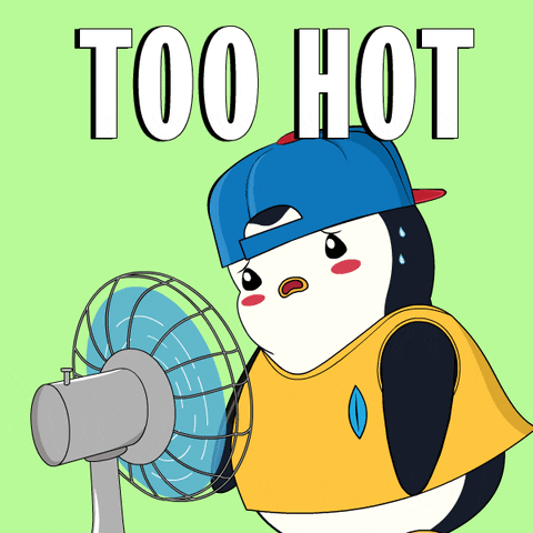 Too Hot Outside Pudgy Penguin GIF