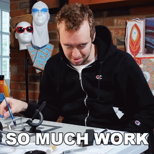 Too Much Work Author Peter Deligdisch GIF