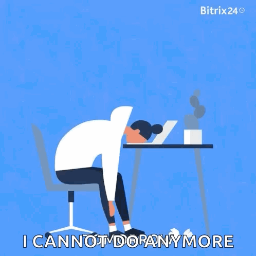 Too Much Work Exhausted Worker Passing Out GIF