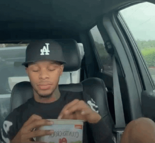 Toosii Eating Inside The Car GIF