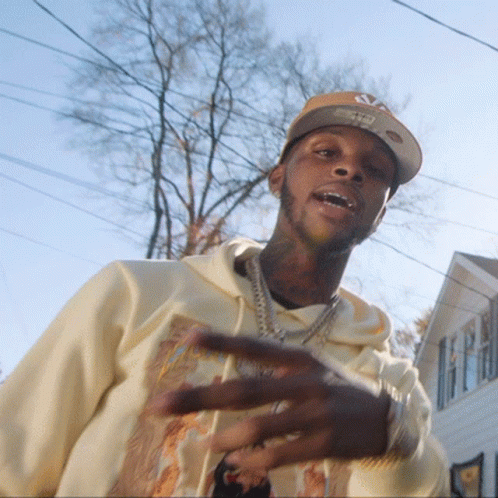 Toosii Touching Neck GIF