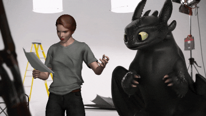 Toothless Copying Girl GIF