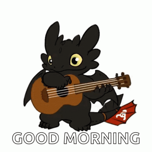 Toothless Dragon Playing Guitar GIF